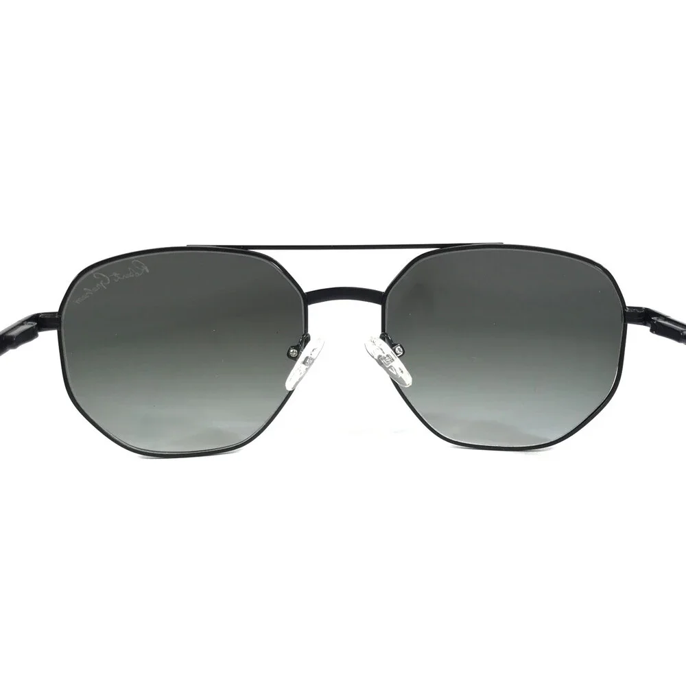 Roberto Graham Sunglasses GIBSON BLK Black Aviator Frame w/ Gray Gradient Lenses